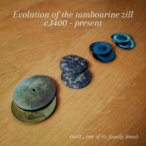 Tambourine zils for a range of sounds through history. For the HIP Co. ensemble.