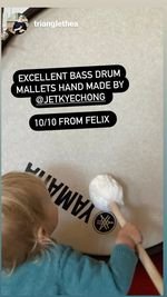 Custom bass drum mallets - extra soft and heavy. Commissioned by Thea Rossen.